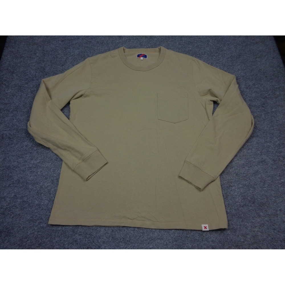 Best‎ Made Co Shirt Mens M Yellow Crew Neck Long Sleeve Pocket Tee T